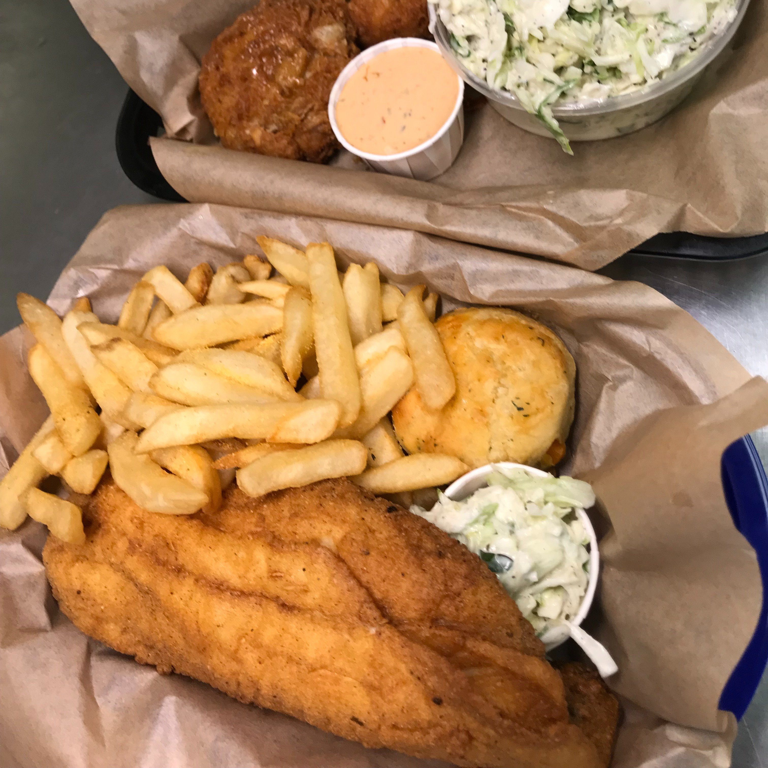 Flounder Plate Lunch.