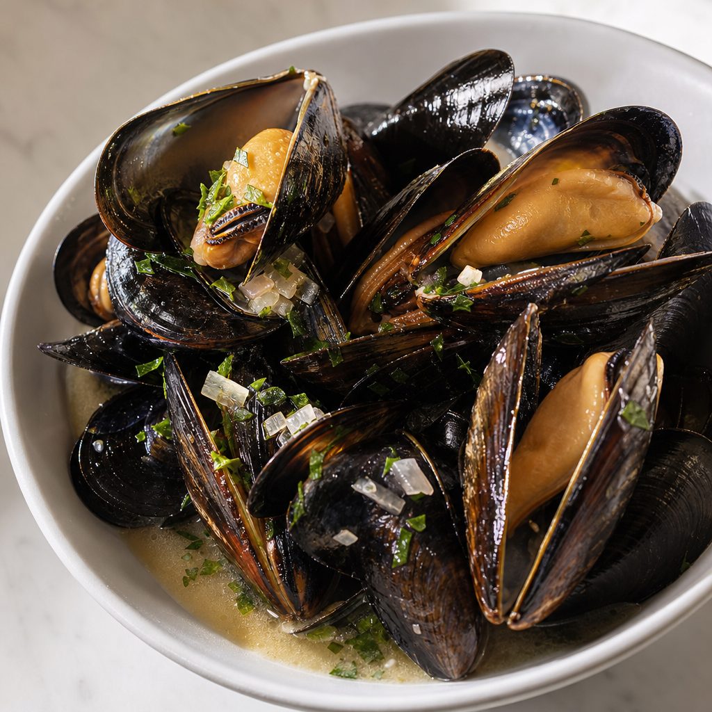 Mussels Steamed.
